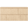 Mexen Rivel Badezimmerschrank unter Waschbecken 100 cm mit Arbeitsplatte, 2 Schubladen, gerillt, Eiche - 91A20-10047-2-BFFC81