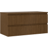 Mexen Rivel Badezimmerschrank 100 cm mit Arbeitsplatte, 2 Schubladen, gerillt, Nussbaum - 91A20-10047-2-BFFC86