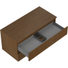 Mexen Rivel Badezimmerschrank 100 cm mit Arbeitsplatte, 2 Schubladen, gerillt, Nussbaum - 91A20-10047-2-BFFC86