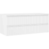 Mexen Rivel Badezimmerschrank unter dem Waschbecken 120 cm mit Arbeitsplatte, 2 Schubladen, geriffelt, mattweiß