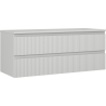 Mexen Rivel Badezimmerschrank 120 cm mit Waschtischplatte, 2 Schubladen, geriffelt, grau matt - 91A20-12047-2-BFFC62