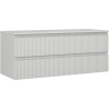 Mexen Rivel Badezimmerunterschrank 120 cm mit Platte, 2 Schubladen, gerillt, grau matt - 91A20-12047-2-BFFC62