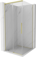 Mexen Rox Duschkabine Schiebetür 90 x 90 cm, transparent, gebürstetes Gold - 8C2-090-090-55-00