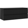 Mexen Rivel Badezimmerschrank unter dem Waschbecken 120 cm mit Arbeitsplatte, 2 Schubladen, geriffelt, schwarz matt