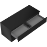 Mexen Rivel Badezimmerschrank unter dem Waschbecken 120 cm mit Arbeitsplatte, 2 Schubladen, geriffelt, schwarz matt