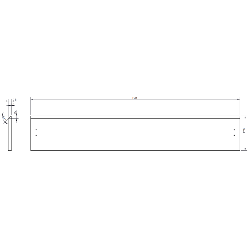 Mexen Rivel Badezimmerunterschrank 120 cm mit Arbeitsplatte, 2 Schubladen, geriffelt, Eiche - 91A20-12047-2-BFFC81