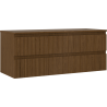 Mexen Rivel Badezimmerunterschrank 120 cm mit Platte, 2 Schubladen, geriffelt, Nussbaum - 91A20-12047-2-BFFC86