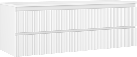 Mexen Rivel Waschtischunterschrank 140 cm mit Arbeitsplatte, 2 Schubladen, gerillt, weiß matt - 91A20-14047-2-BFFC01