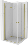 Mexen Lima Duo Faltbare Duschkabine 90 x 90 cm, transparent, gold - 856-090-090-50-00-02