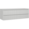 Mexen Rivel Badezimmer-Unterschrank 140 cm mit Arbeitsplatte, 2 Schubladen, geriffelt, grau matt - 91A20-14047-2-BFFC62