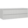Mexen Rivel Badezimmerschrank unter dem Waschbecken 140 cm mit Arbeitsplatte, 2 Schubladen, geriffelt, grau matt