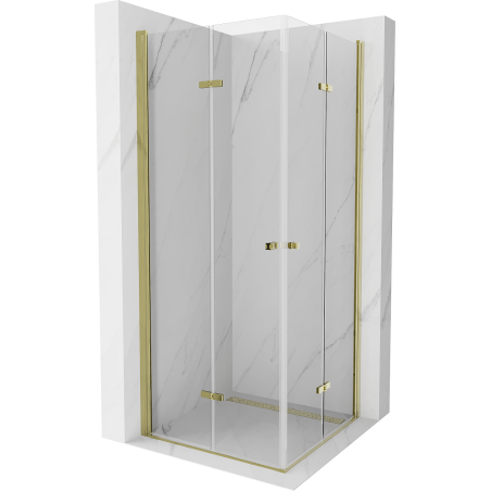 Mexen Lima Duo Duschkabine faltbar 100 x 100 cm, transparent, gold - 856-100-100-50-00-02