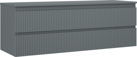 Mexen Rivel Waschtischunterschrank 140 cm mit Arbeitsplatte, 2 Schubladen, geriffelt, Graphit matt - 91A20-14047-2-BFFC66