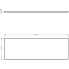 Mexen Rivel Badezimmerschrank 140 cm mit Arbeitsplatte, 2 Schubladen, geriffelt, schwarz matt - 91A20-14047-2-BFFC71