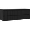 Mexen Rivel Badezimmerschrank 140 cm mit Arbeitsplatte, 2 Schubladen, geriffelt, schwarz matt - 91A20-14047-2-BFFC71