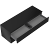 Mexen Rivel Badezimmerschrank 140 cm mit Arbeitsplatte, 2 Schubladen, geriffelt, schwarz matt - 91A20-14047-2-BFFC71