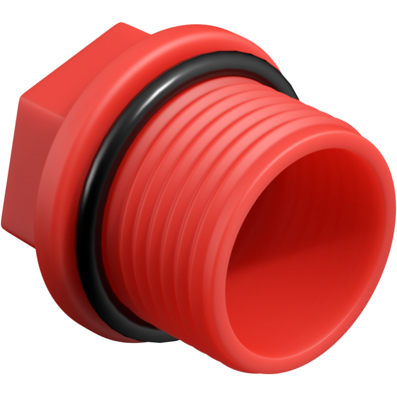 Mexen PPR kurzer Prüfstöpsel 3/4 GZ rot - W97343-34-01