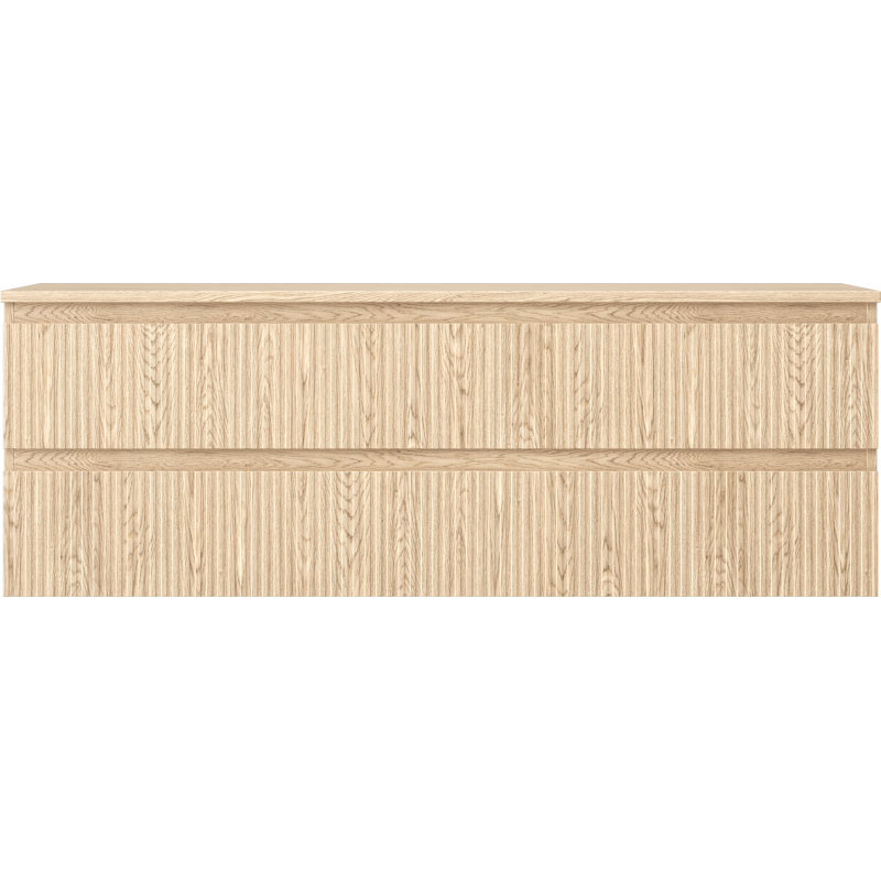 Mexen Rivel Badezimmerunterschrank 140 cm mit Arbeitsplatte, 2 Schubladen, geriffelt, Eiche - 91A20-14047-2-BFFC81