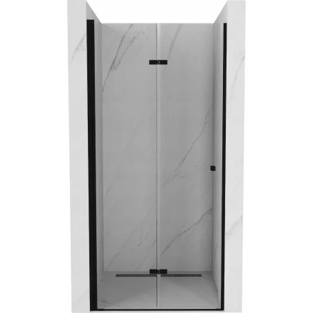 Mexen Lima faltbare Duschabtrennung 80 cm, transparent, schwarz - 856-080-000-70-00