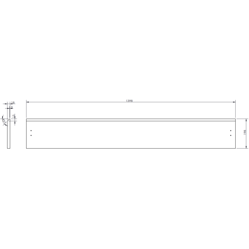 Mexen Rivel Badezimmerunterschrank 140 cm mit Arbeitsplatte, 2 Schubladen, geriffelt, Eiche - 91A20-14047-2-BFFC81