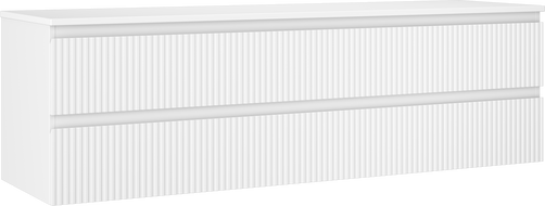 Mexen Rivel Badezimmer-Unterschrank 160 cm mit Arbeitsplatte, 2 Schubladen, geriffelt, mattweiß - 91A20-16047-2-BFFC01