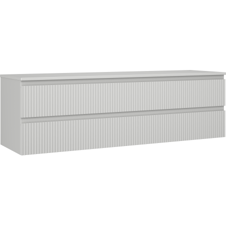 Mexen Rivel 160 cm Unterschrank mit Waschbecken mit Arbeitsplatte, 2 Schubladen, geriffelt, grau matt - 91A20-16047-2-BFFC62