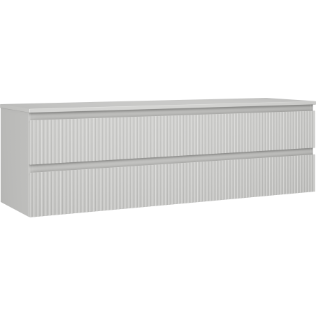 Mexen Rivel Badezimmerschrank 160 cm mit Tischplatte, 2 Schubladen, geriffelt, grau matt - 91A20-16047-2-BFFC62