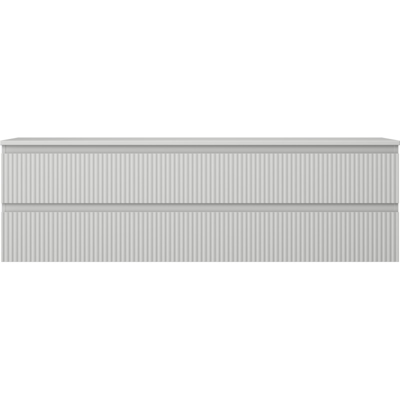 Mexen Rivel 160 cm Unterschrank mit Waschbecken mit Arbeitsplatte, 2 Schubladen, geriffelt, grau matt - 91A20-16047-2-BFFC62