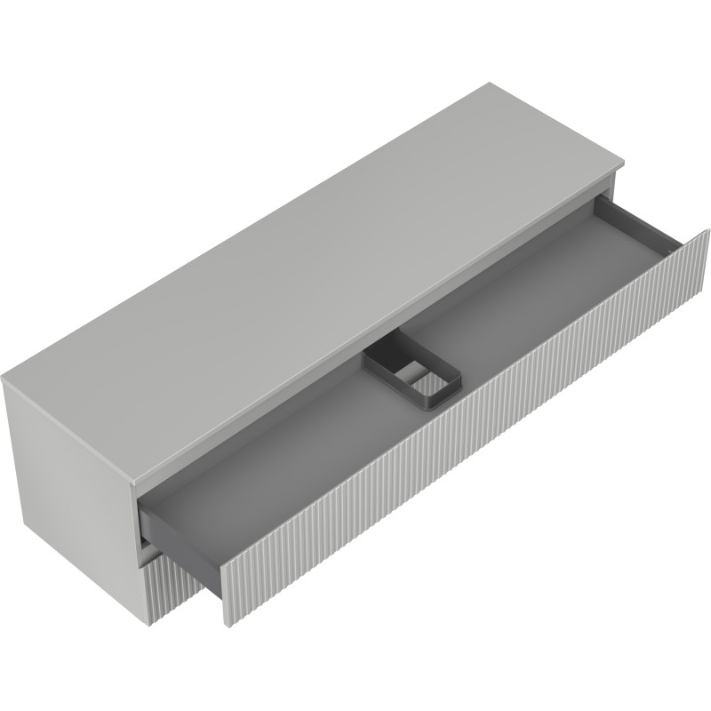 Mexen Rivel 160 cm Unterschrank mit Waschbecken mit Arbeitsplatte, 2 Schubladen, geriffelt, grau matt - 91A20-16047-2-BFFC62