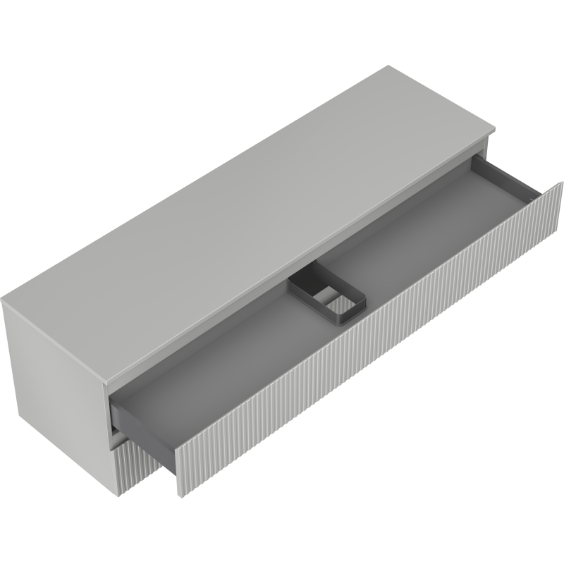 Mexen Rivel Badezimmerschrank 160 cm mit Tischplatte, 2 Schubladen, geriffelt, grau matt - 91A20-16047-2-BFFC62