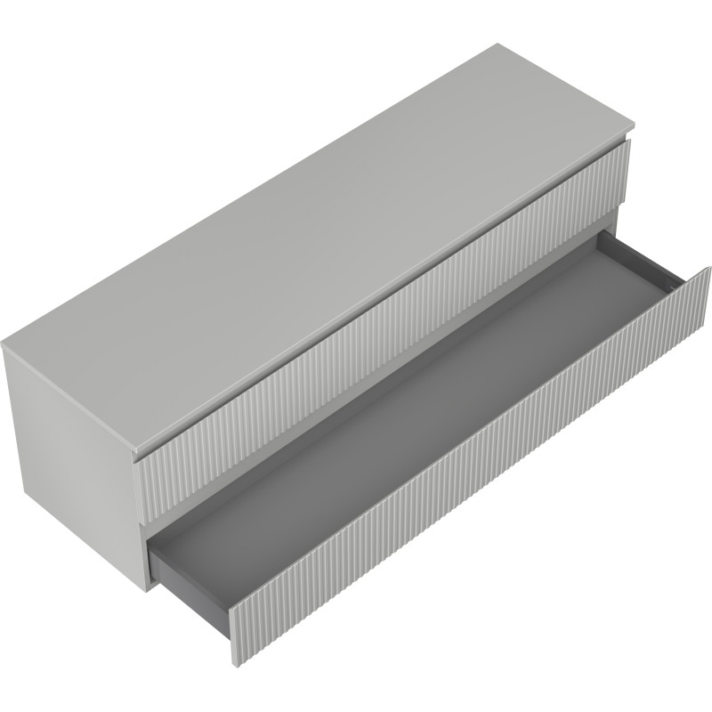 Mexen Rivel 160 cm Unterschrank mit Waschbecken mit Arbeitsplatte, 2 Schubladen, geriffelt, grau matt - 91A20-16047-2-BFFC62