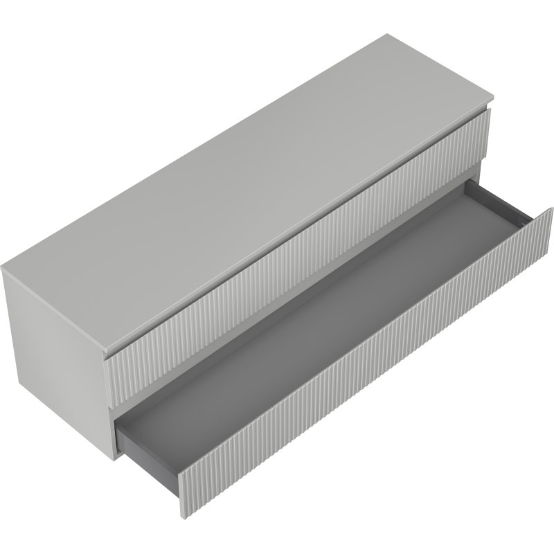 Mexen Rivel Badezimmerschrank 160 cm mit Tischplatte, 2 Schubladen, geriffelt, grau matt - 91A20-16047-2-BFFC62