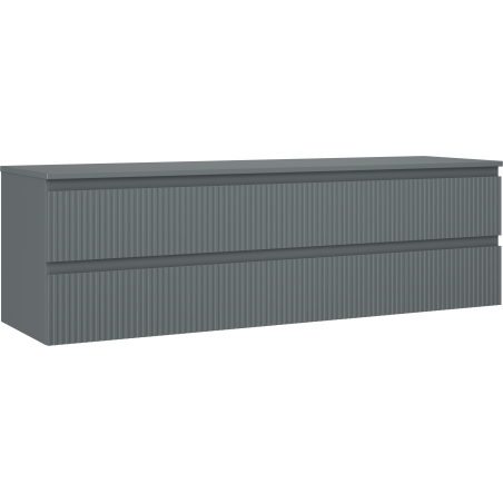 Mexen Rivel 160 cm Unterschrank für das Badezimmer mit Platte, 2 Schubladen, geriffelt, Graphit matt - 91A20-16047-2-BFFC66