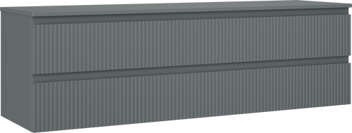 Mexen Rivel Badezimmerschrank 160 cm mit Waschbeckenplatte, 2 Schubladen, gerillt, Graphit matt - 91A20-16047-2-BFFC66