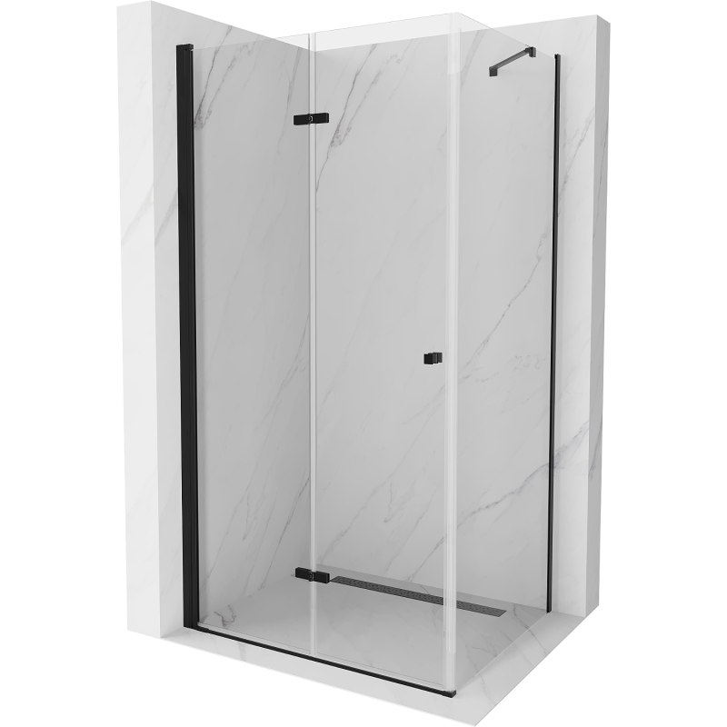 Mexen Lima faltbare Duschkabine 70 x 90 cm, transparent, schwarz - 856-070-090-70-00