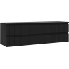 Mexen Rivel Badezimmerschrank 160 cm mit Arbeitsplatte, 2 Schubladen, gerillt, schwarz matt - 91A20-16047-2-BFFC71