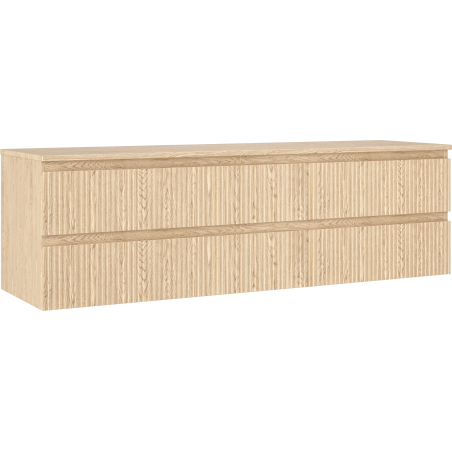 Mexen Rivel Waschtischunterschrank 160 cm mit Arbeitsplatte, 2 Schubladen, geriffelt, Eiche - 91A20-16047-2-BFFC81