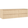 Mexen Rivel Waschtischunterschrank 160 cm mit Arbeitsplatte, 2 Schubladen, geriffelt, Eiche - 91A20-16047-2-BFFC81