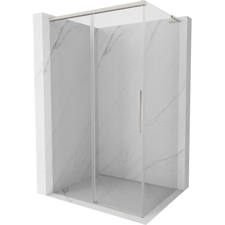 Mexen Rox L Schiebeduschkabine 120 x 100 cm, transparent, gebürsteter Nickel - 8C2L-120-100-97-00