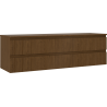 Mexen Rivel Badezimmerunterschrank 160 cm mit Platte, 2 Schubladen, geriffelt, Nuss - 91A20-16047-2-BFFC86