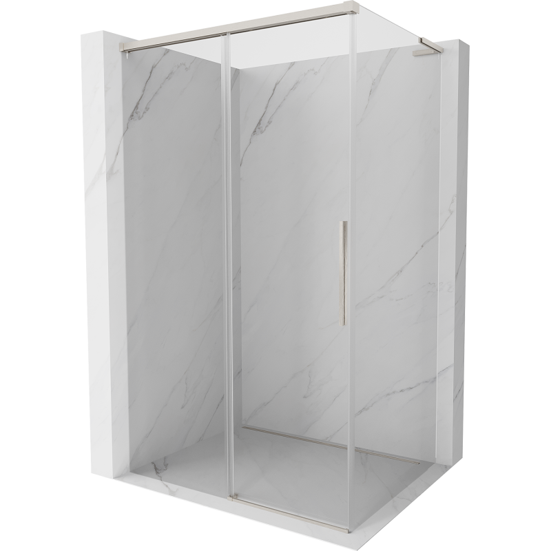 Mexen Rox L Duschkabine Schiebetür 90 x 120 cm, transparent, gebürsteter Nickel - 8C2L-090-120-97-00