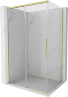 Mexen Rox Duschkabine Schiebetür 115 x 100 cm, transparent, gebürstetes Gold - 8C2-115-100-55-00