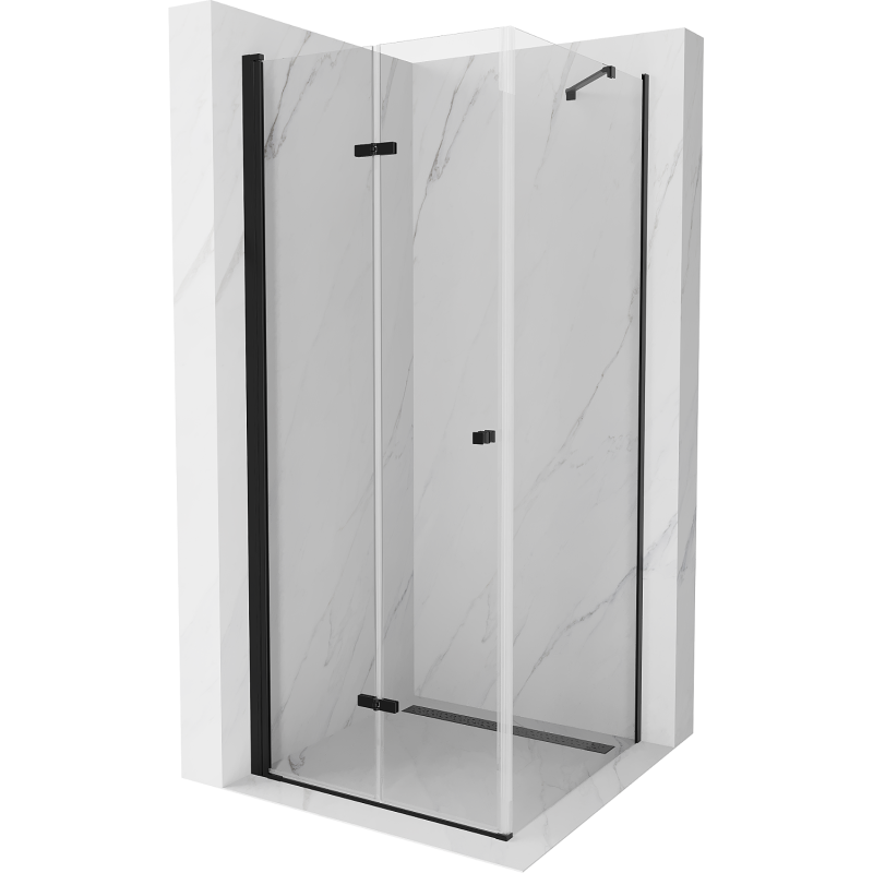 Mexen Lima faltbare Duschkabine 100 x 100 cm, transparent, schwarz - 856-100-100-70-00
