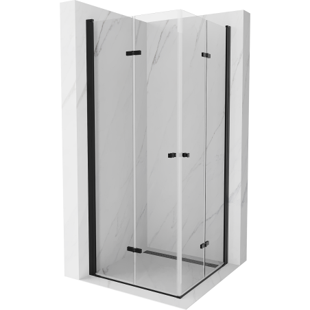 Mexen Lima Duo faltbare Duschkabine 80 x 80 cm, transparent, schwarz - 856-080-080-70-00-02
