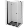 Mexen Lima duschkabine faltbar 90 x 120 cm, transparent, schwarz + Duschwanne Flat, schwarz - 856-090-120-70-00-4070B