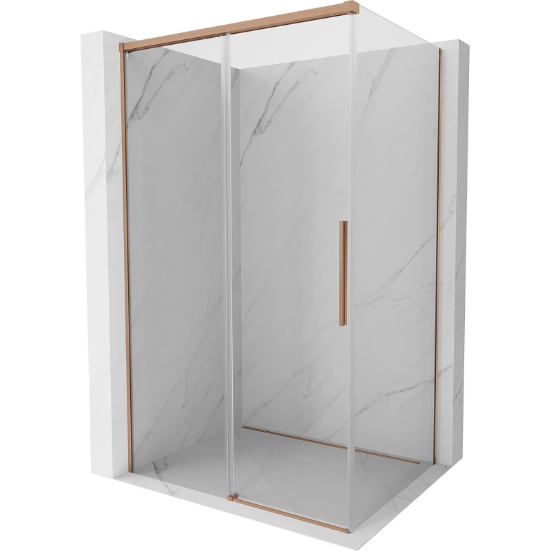 Mexen Rox Schiebeduschkabine 110 x 120 cm, transparent, gebürstetes Kupfer - 8C2-110-120-65-00