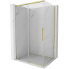 Mexen Rox Duschtür zum Schieben 155 x 110 cm, transparent, gebürstetes Gold - 8C2-155-110-55-00