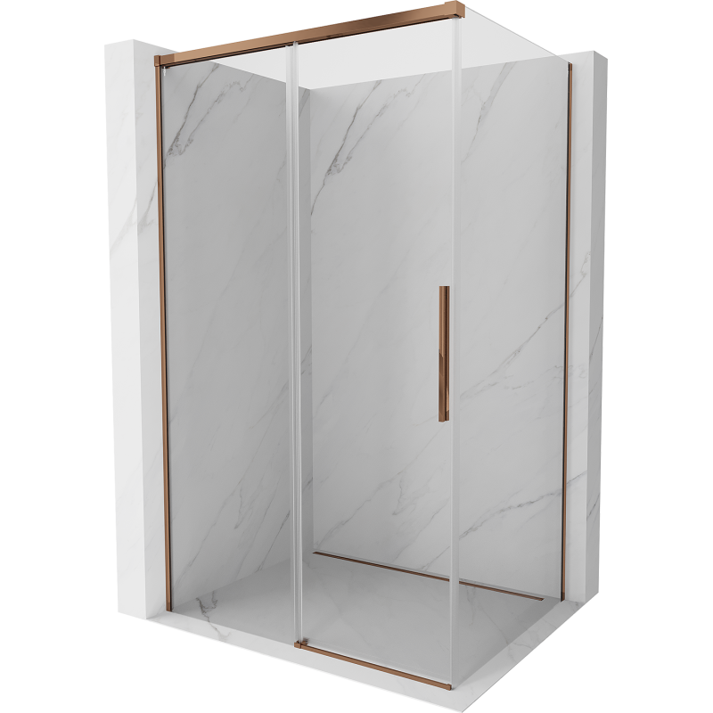 Mexen Rox Duschkabine schiebbar 100 x 70 cm, transparent, Roségold - 8C2-100-070-60-00