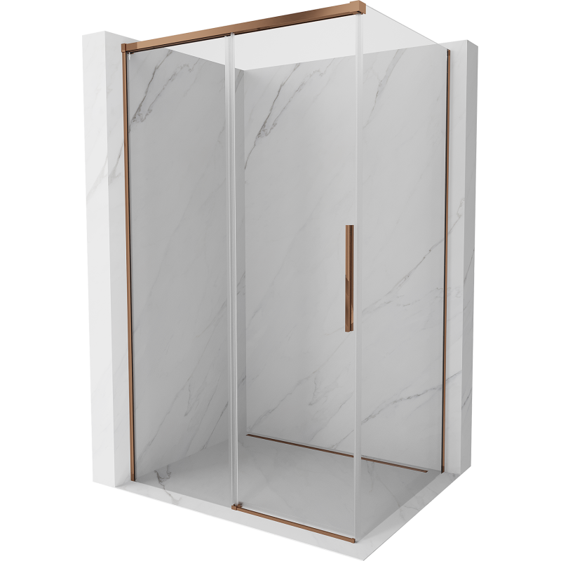 Mexen Rox Duschkabine 90 x 80 cm, transparent, Roségold - 8C2-090-080-60-00