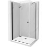 Mexen Lima faltbare Duschkabine 120 x 70 cm, transparent, schwarz + Duschwanne Flat, weiß - 856-120-070-70-00-4010B